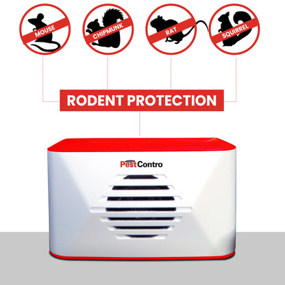 PestContro Portable Ultrasonic Rodent Repeller, Cordless Non-Lethal Pest Control, Dual Frequency, Mice Rats Squirrels Chipmunks Kitchen Office Garage Basement Shed Storage Attic