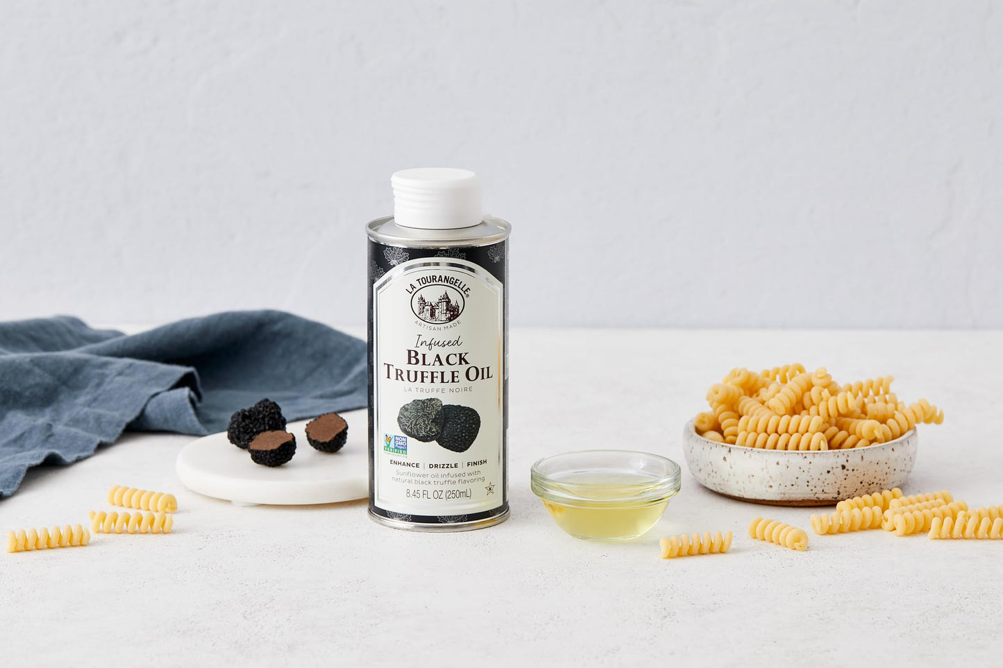 La Tourangelle, Black Truffle Oil, Complex Gourmet Earthy Flavor for Drizzling over Pasta, Popcorn, Vegetables, Potatoes, Soup and More, 8.45 Fl Oz