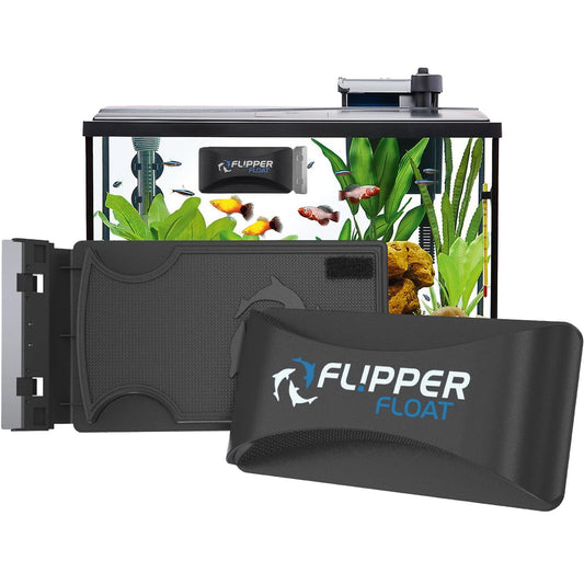 FL!PPER Flipper Cleaner Float - 2-in-1 Floating Magnetic Aquarium Glass Cleaner - Fish Tank Cleaner - Scrubber & Scraper Aquarium Cleaning Tools - Floating Fish Tank Cleaner, Standard