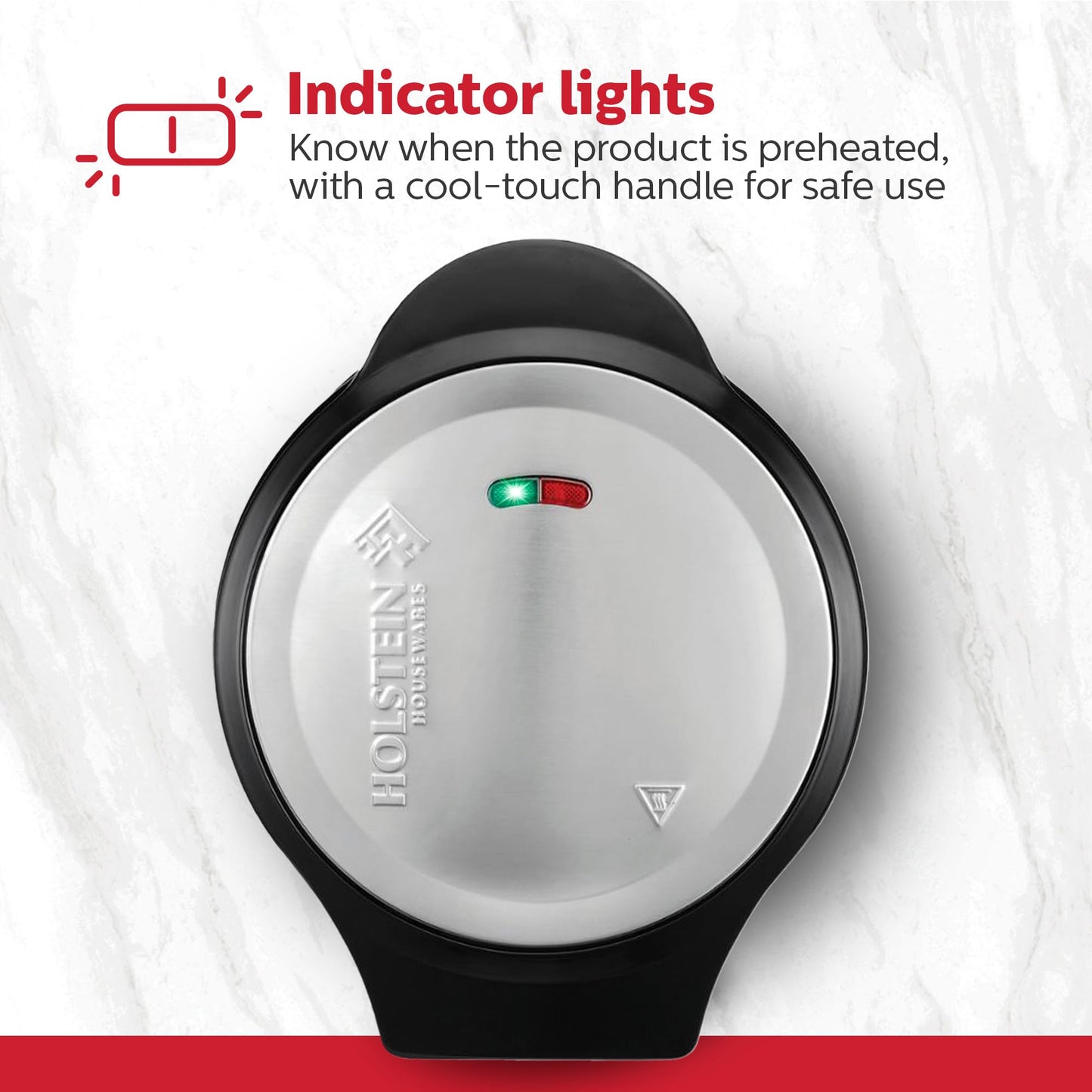 Holstein Housewares - Non-Stick Omelet & Frittata Maker, Stainless Steel - Makes 2 Individual Portions Quick & Easy (2 Section, Black)