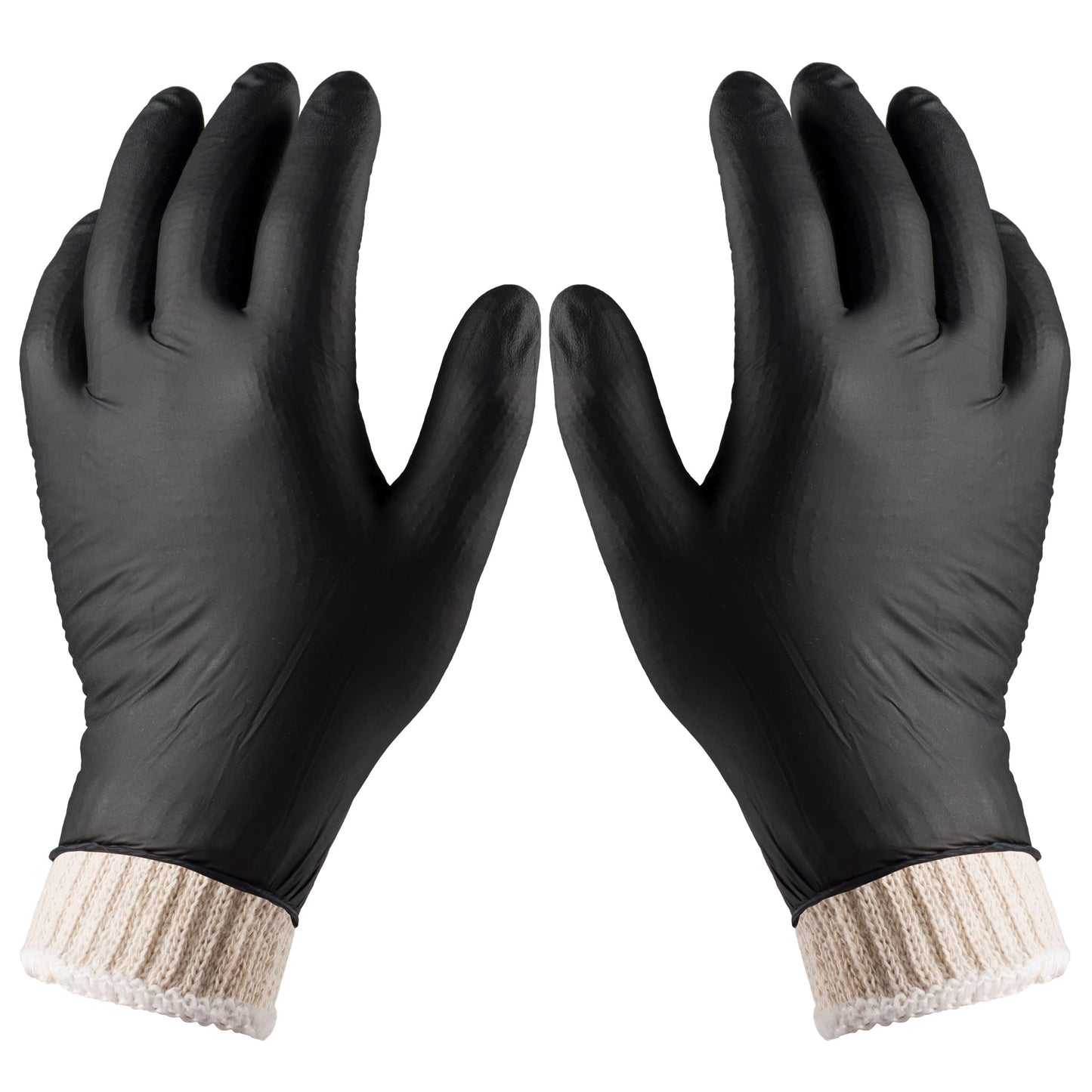 Nechtik BBQ Gloves - Disposable with 4 Cotton Liners and 100 Black Nitrile Gloves - Machine Washable, Powder Free, Latex Free