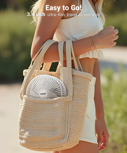 Geek Aire Personal Cooling Fan that Blow Cold Air, Portable Rechargeable Desk Fan with LED, Oscillating Standing Table Fans, Battery Powered Floor Fan for Bedroom, Travel, Dorm, Cruise RV Essentials