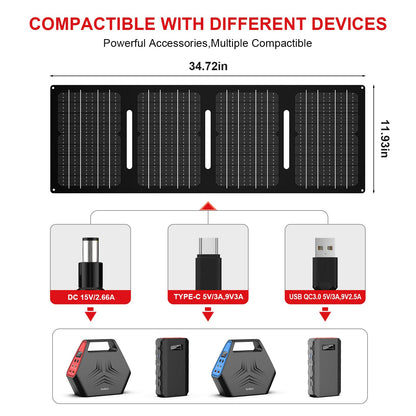 100W Solar Generator with 40W Foldable Solar Panel, Sinkeu 24600mAh Power Bank with AC Outlet for Home Use 97.68Wh Portable Power Station for Camping Hurricane Emergency