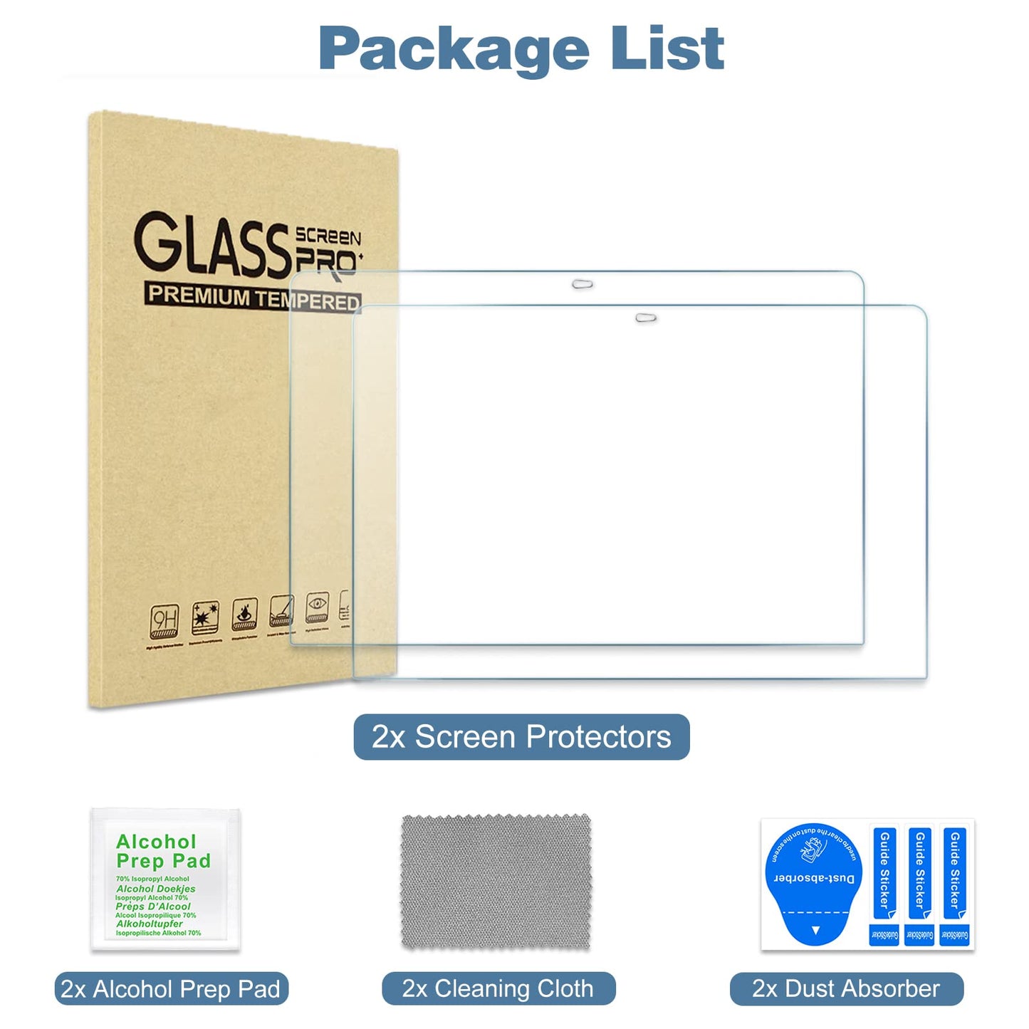 ProCase 2 Pack Tempered Glass Screen Protector for 13 Inch MacBook Air M1 Chip/MacBook Pro 13 M1 M2 Chip, 9H Screen Film Guard for Mac Air 13 (2020-2018)/ Mac Pro 13 (2022-2016)