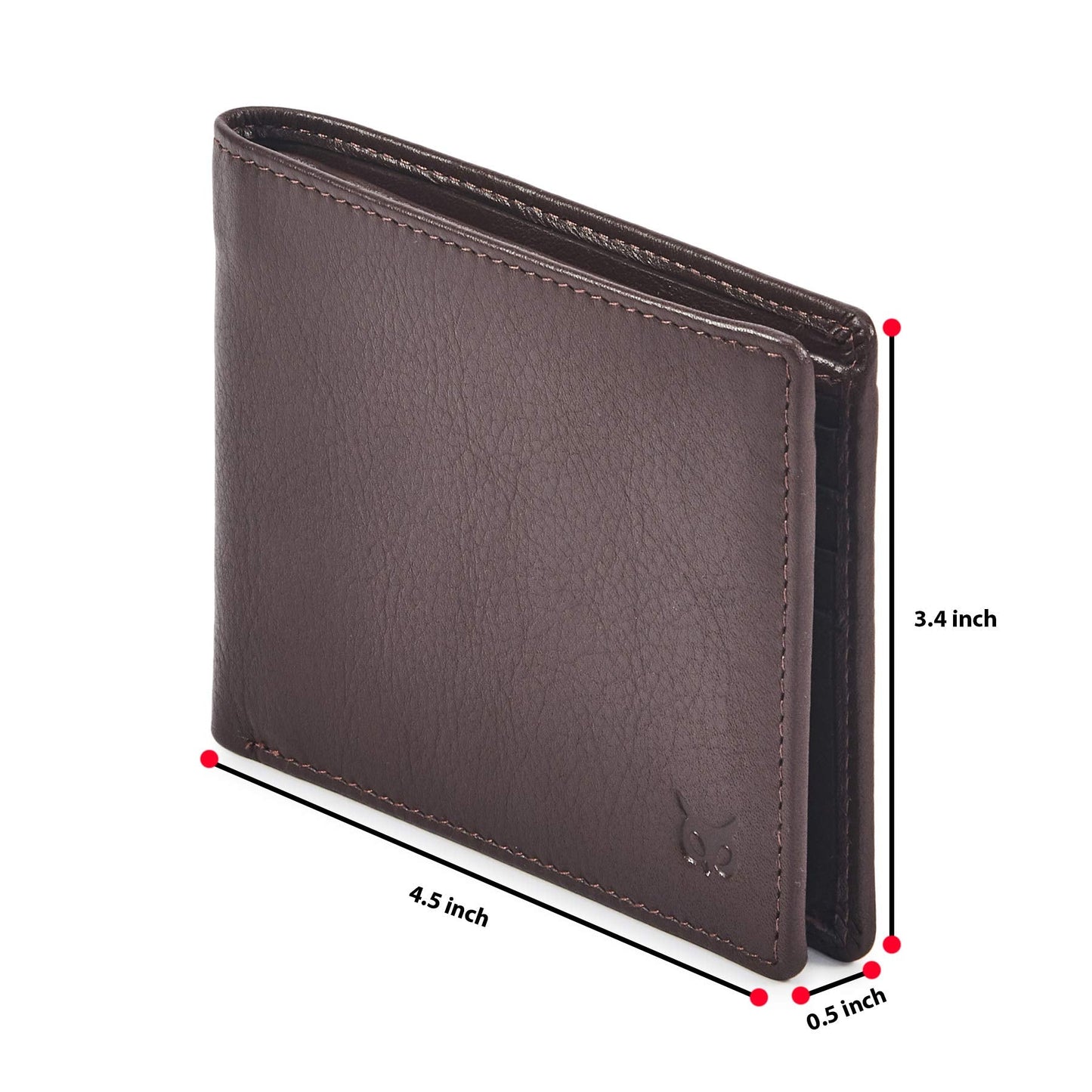 Real Leather Mens Bifold Wallet RFID Blocking Slim Minimalist Front Pocket - Thin & Stylish with ID Window in Gift Box (Nappa, Chocolate)