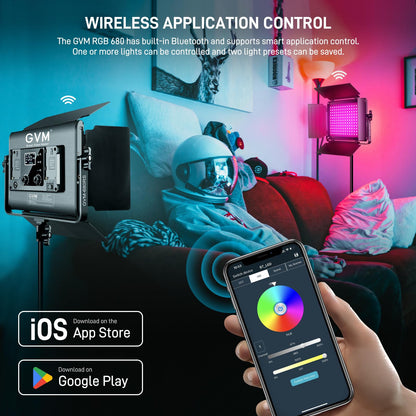 GVM RGB LED Video Light with Lighting Kits, 680RS 50W Led Panel Light with Bluetooth Control, 2 Packs Photography Lighting for YouTube Studio, Video Shooting, Gaming, Streaming, Conference