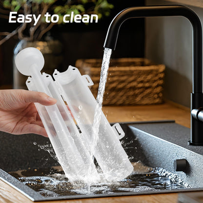 AISHN Sushi Roller 11.8 inches Sushi Bazooka Sushi Maker Chef Tool Rice Roller Durable Rice Maker Machine Mold for Easy Sushi Cooking Translucent white