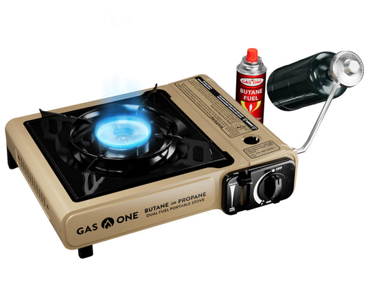 Gas One GS-3400P Propane or Butane Stove Dual Fuel Stove Portable Camping Stove - Patented - with Carrying Case Great for Emergency Preparedness Kit