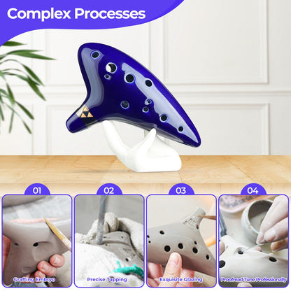 Ohuhu Zelda Ocarina with Song Book (Songs From the Legend of Zelda), 12 Hole Alto C Zelda Ocarinas Play by Link Triforce Gift for Zelda Fans with Display Stand Protective Bag