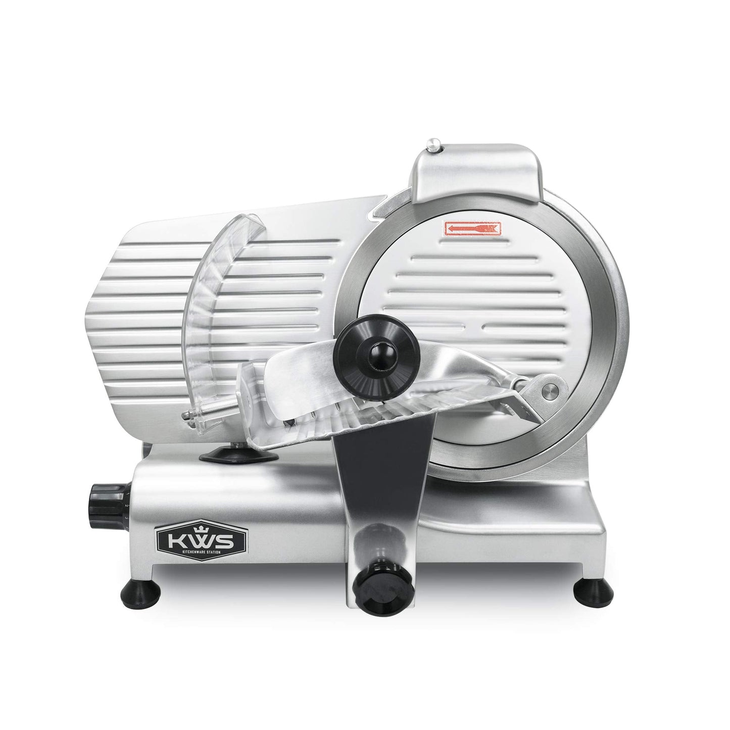 KWS MS-10NS 320W Motor Electric Meat Slicer 10-Inch with 304 Stainless Steel Blade, Frozen Meat/Cheese/Food Slicer Low Noise Commercial and Home Use [ ETL, NSF Certified ]