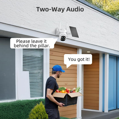 KCSNYO 4MP Solar Camera Outdoor Wireless, Add-On Camera Work with Homebass, Add-On Cameras Also can Used Independently, Cameras for Home Security, Color Night Vision, WiFi 6, PIR, SD Card, Cloud