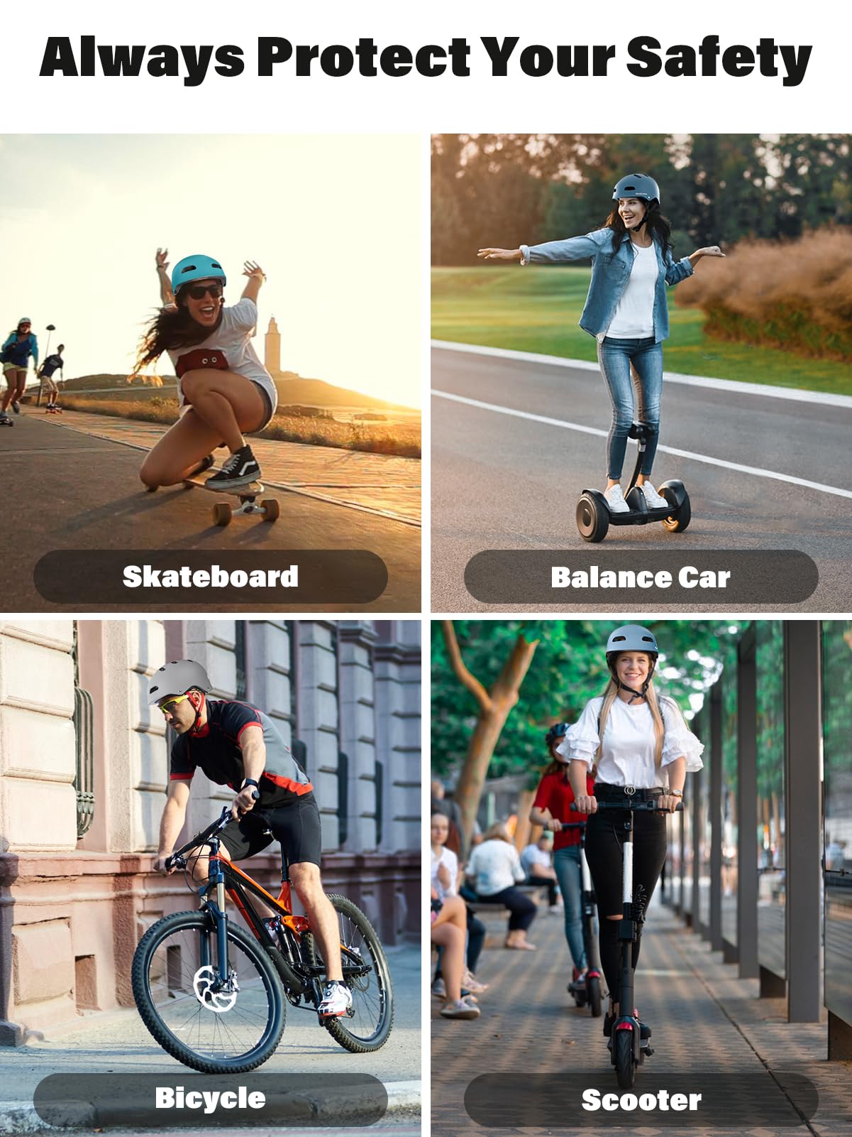 Nocihcass Skateboard Bike Helmet,Multi-Sport with Premium Safety & Ventilation,Shock-Absorbing,Adjustable for Cycling Scooter Commuter Skate Protection for Youth Adult(Large, Matte Grey)