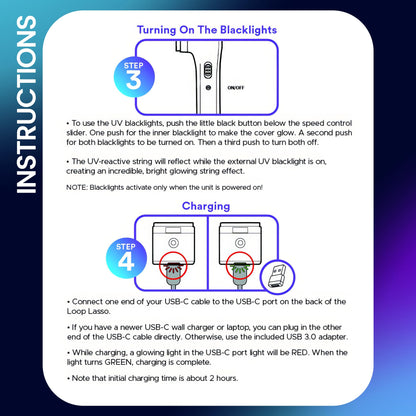 Loop Lasso NANO Glow in the Dark Rave Toys with Built-in UV Blacklight - Interactive Rope Launcher STEM Toy - Viral Flow and String Shooter Toy for Kids and Adults