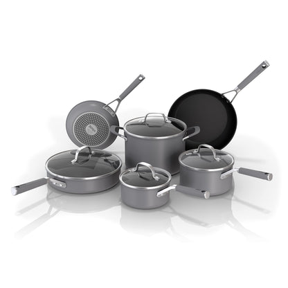 Ninja Pots and Pans Set Non Stick | Comfort Grip 10-Piece Cookware Set with NeverStick | Frying Pan, Sauce Pan With Lid, Stock Pot with Lid, Nonstick, Dishwasher Safe, Oven Safe to 400°F, CW69010