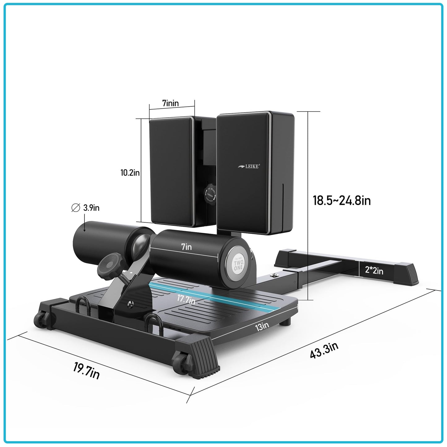 leikefitness Sissy Squat Machine, Deluxe Multi-Function Deep Sissy Squat Bench Workout Station, Leg Exercise Machine for Home Gym (Black-8300)