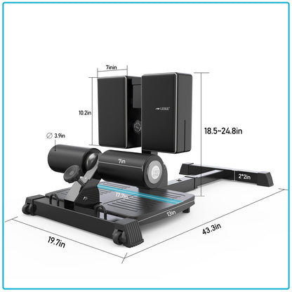 leikefitness Sissy Squat Machine, Deluxe Multi-Function Deep Sissy Squat Bench Workout Station, Leg Exercise Machine for Home Gym (Black-8300)