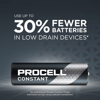 PROCELL Constant AA Long-Lasting Alkaline Batteries (144 Pack) 10-Year Shelf Life, Bulk Value Pack for Consistent Moderate Drain Professional Devices
