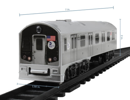 New York MTA New York City 3 Pc. Battery Operated Train Set with Track ,39" X 25",Silver