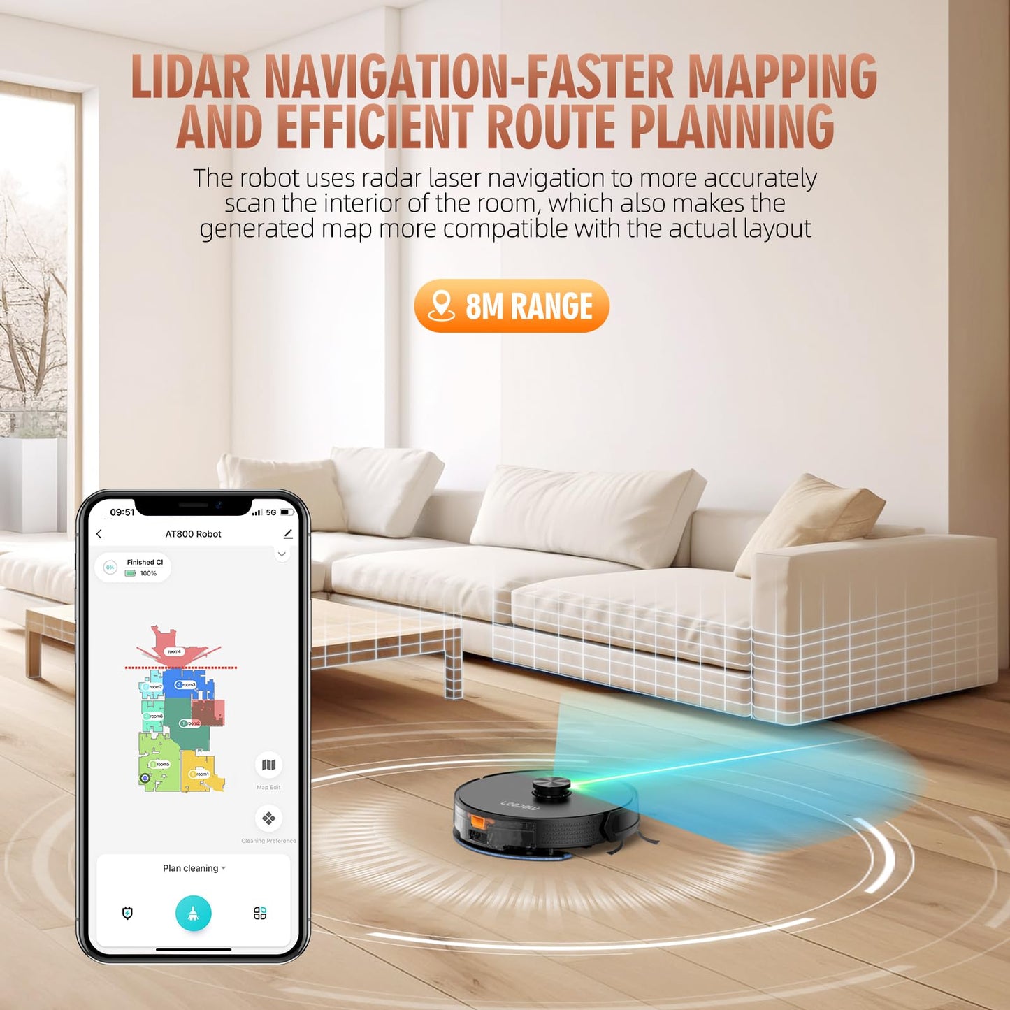 Loorow 3-in-1 Robot Vacuum and Mop Combo, Self Emptying Station for 60 Days, Robotic Vacuum Cleaner with LiDAR Navigation & Max Strong 4500Pa Suction, WiFi/App/Alexa Self-Charging Replaceable Dust Bag