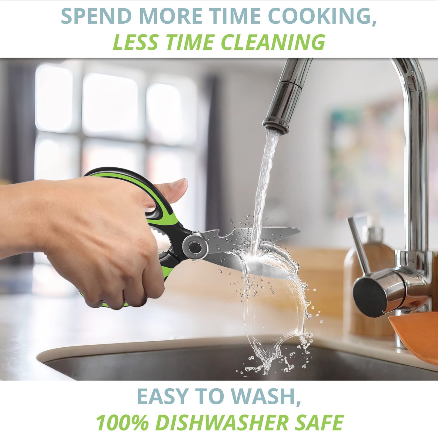 Oliver's Kitchen ® Kitchen Shears - Super Sharp & Heavy Duty Kitchen Scissors - Multifunctional with built in Bottle Opener & Safety Cover