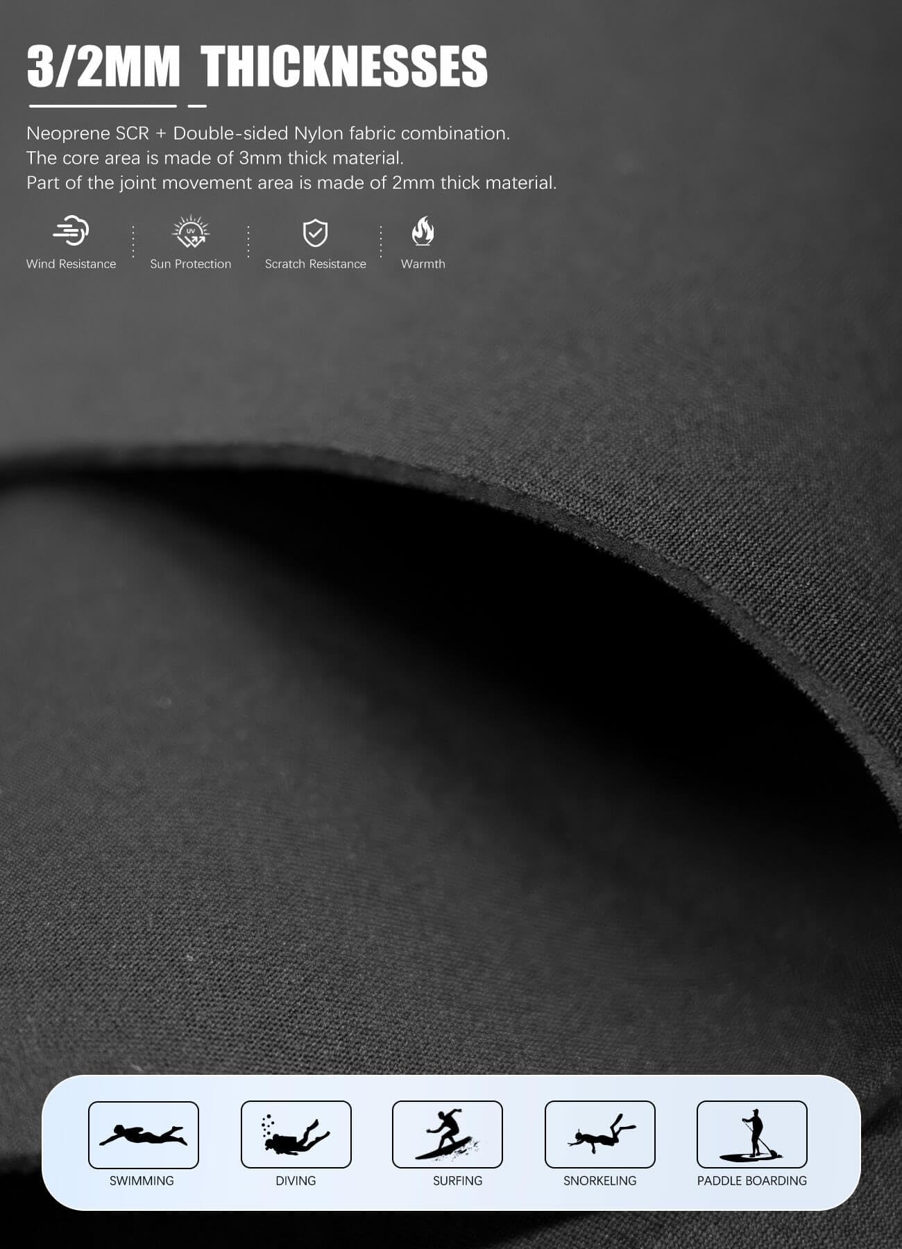 Hevto Men Wetsuit 3/2mm Neoprene Front Zip Full Wet Suit in Cold Water for Surfing Swimming SUP Snorkeling Diving (M2-Black, LS)