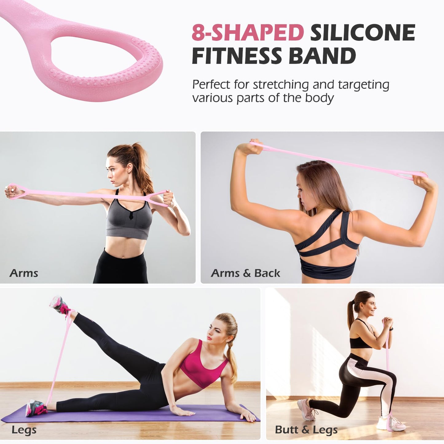 Pilates Bar Kit with Back Expander & Foam Roller, ALongSong Gym Bar Kit with 6 Latex Elastic Resistance Bands, Portable Home Workout Exercise Equipment for Home Full-Body Workouts