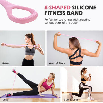 Pilates Bar Kit with Back Expander & Foam Roller, ALongSong Gym Bar Kit with 6 Latex Elastic Resistance Bands, Portable Home Workout Exercise Equipment for Home Full-Body Workouts