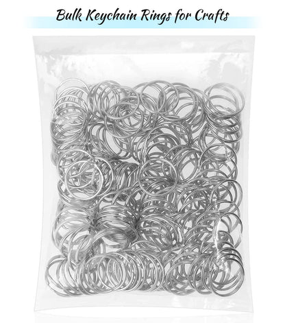 Paxcoo 100 Pack Keyrings, Split Key Rings Bulk for Keychain and Crafts (1 Inch)