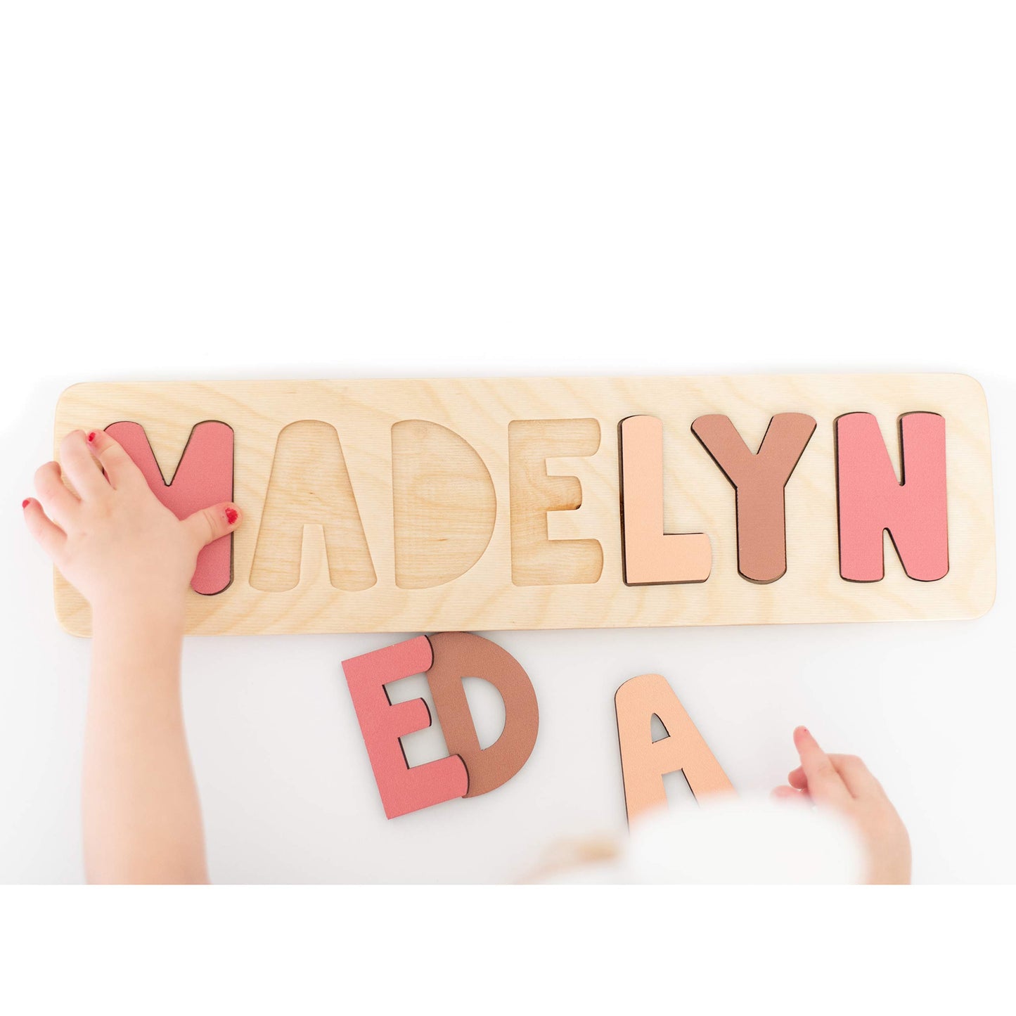 Personalized Wooden Name Puzzle for Kids, Handmade in USA by Bloom Owl, Custom Baby Gifts for Boys and Girls Easter or First Birthday, Montessori Toys for Toddlers 1-3, Baby Puzzle