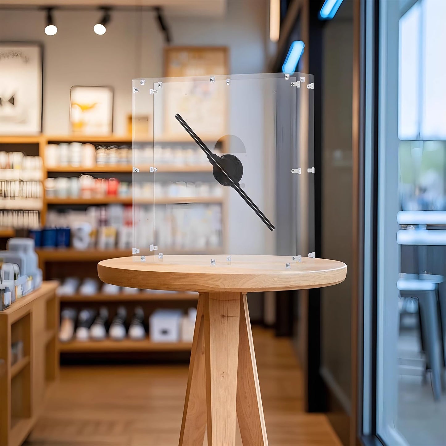 3D Hologram Fan, 42CM 3D Hologram Projector HD LED Holographic Christmas Tree Advertising Display with Remote and Bluetooth and WiFi,1500 Video Library and for Business,Bar,Halloween Missyou 16.5 Inch