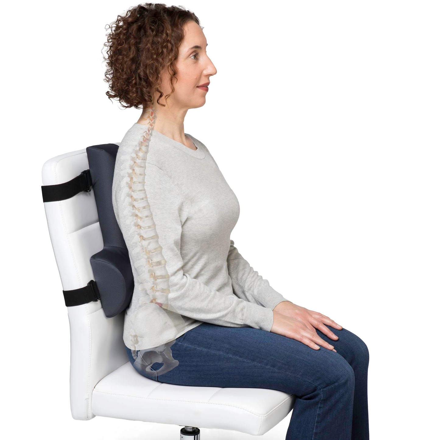 OPTP Thoracic Lumbar Back Support - Full Back and Lumbar Support for Improved Sitting Posture, Upper/Lower Back Support for Chair, and Car Back Cushion for Travel