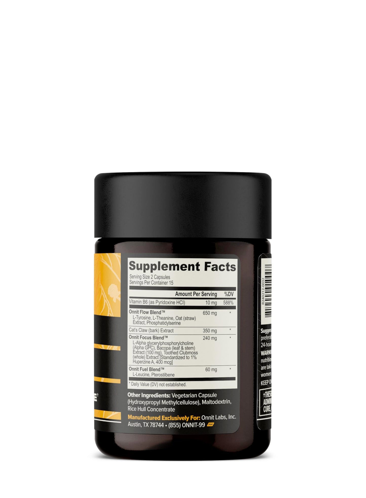 ONNIT Alpha Brain Nootropic Brain Supplement for Men & Women | Memory, Mental Clarity & Cognitive Improvement | Focus Capsules with L-Theanine, Vitamin B6 & Phosphatidylserine (30 Count)