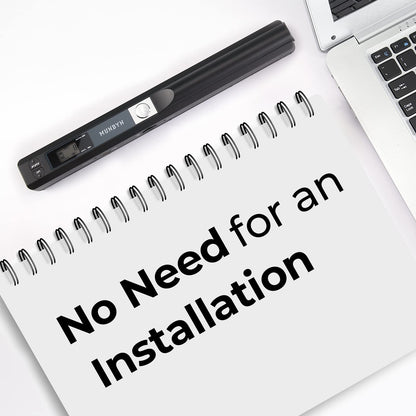 MUNBYN Portable Scanner, Photo Scanner for A4 Documents Pictures Pages Texts in 900 Dpi, Flat Scanning, Include 16G SD Card, Wand Document Reader Uploads Images to Computer Via USB Cable, No Driver