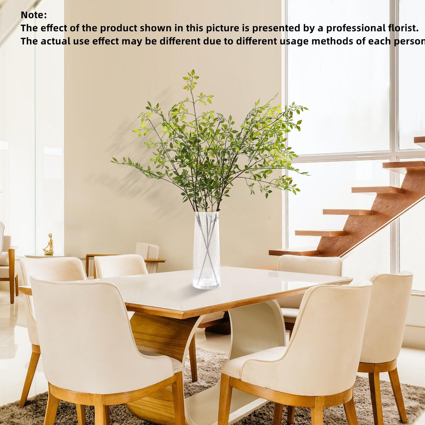 Melorca&Guilla Artificial Plants,2PCS 43.3" Green Nandina Faux Branches for Vase,Artificial Plants for Shop Garden Office Home Décor