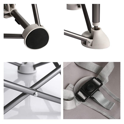 PandaEar Portable Baby Seat Travel| Compact Fold with Straps for Indoor/Outdoor Use| Great for Camping, Beach, Lawn |Toddlers, Kids, Boys, Girls (Grey)