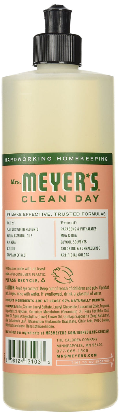 MRS. MEYER'S CLEAN DAY Liquid Dish Soap, Geranium, 16 Fluid Ounce