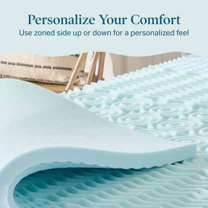 LUCID Mattress Topper, Twin XL, 2 Inch, Memory Foam Mattress Topper - 5 Zone Gel Infusion - CertiPUR Certified Foam