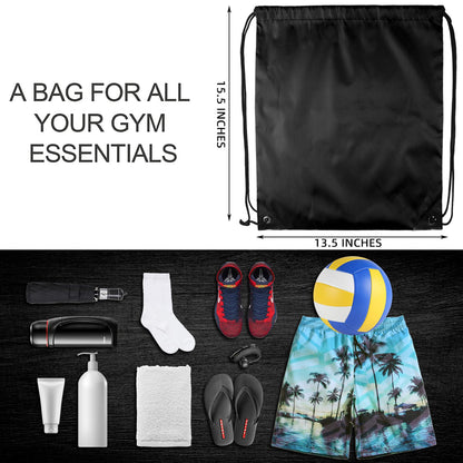 GoodtoU Nylon Backpacks - Drawstring Bags for Sport, Traveling, Team (Black, 128Pcs)