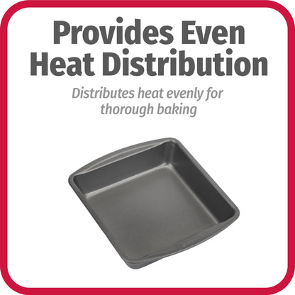 GoodCook Everyday Nonstick Steel Square Pan, 8", Gray