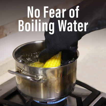 RAPICCA 932°F Heat Resistant BBQ Grill Gloves: Oil Resistant Waterproof for Smoking Grilling Cooking Barbecue Deep Frying Turkey Rotisserie Handling Hot Greacy Meat Stocking Stuffers - Long Sleeve