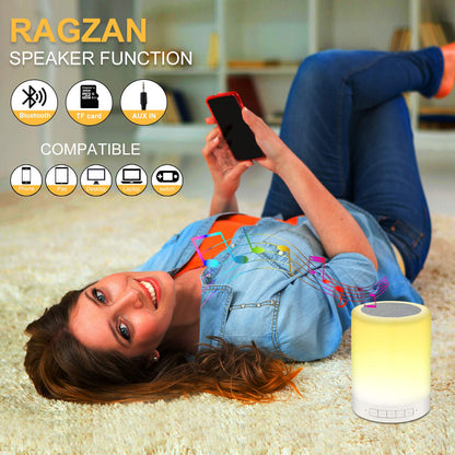 RAGZAN Touch Control Beside Lamp with Bluetooth Speaker-Colors Outdoor Table Lamp with Smart Touch Control for Party/Room.Gifts for Kids/Woman/Man.…