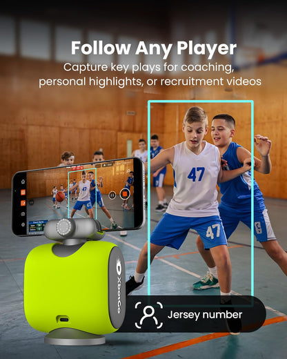 XbotGo Chameleon AI Auto Sports Action Camera - 4K 60FPS Soccer Camera and Basketball Tracking Camera for Team Sports, Live Streaming, No Subscription, Works with iOS & Android (Lava Graphite)
