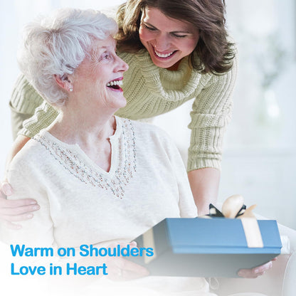 NIUONSIX Heating Pad for Neck and Shoulders and Back, Birthday Gifts for Women Mom Wife Men Dad, Weighted Electric Heated Wrap for Pain Relief and Daily Relax, 6 Heat Settings 4 Timers Auto Off, Blue