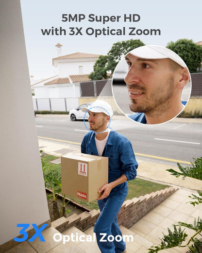 REOLINK Outdoor Security Camera System, 5MP PTZ WiFi Cameras with Auto Tracking, Plug-in Power, microSD Card Included, Supports Max.512GB×2 Storage, 24/7 Offline Recording, Home Hub with 2x E1 Outdoor