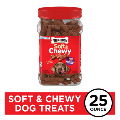 Milk-Bone Soft & Chewy Dog Treats, Beef & Filet Mignon Recipe, 25 Ounce