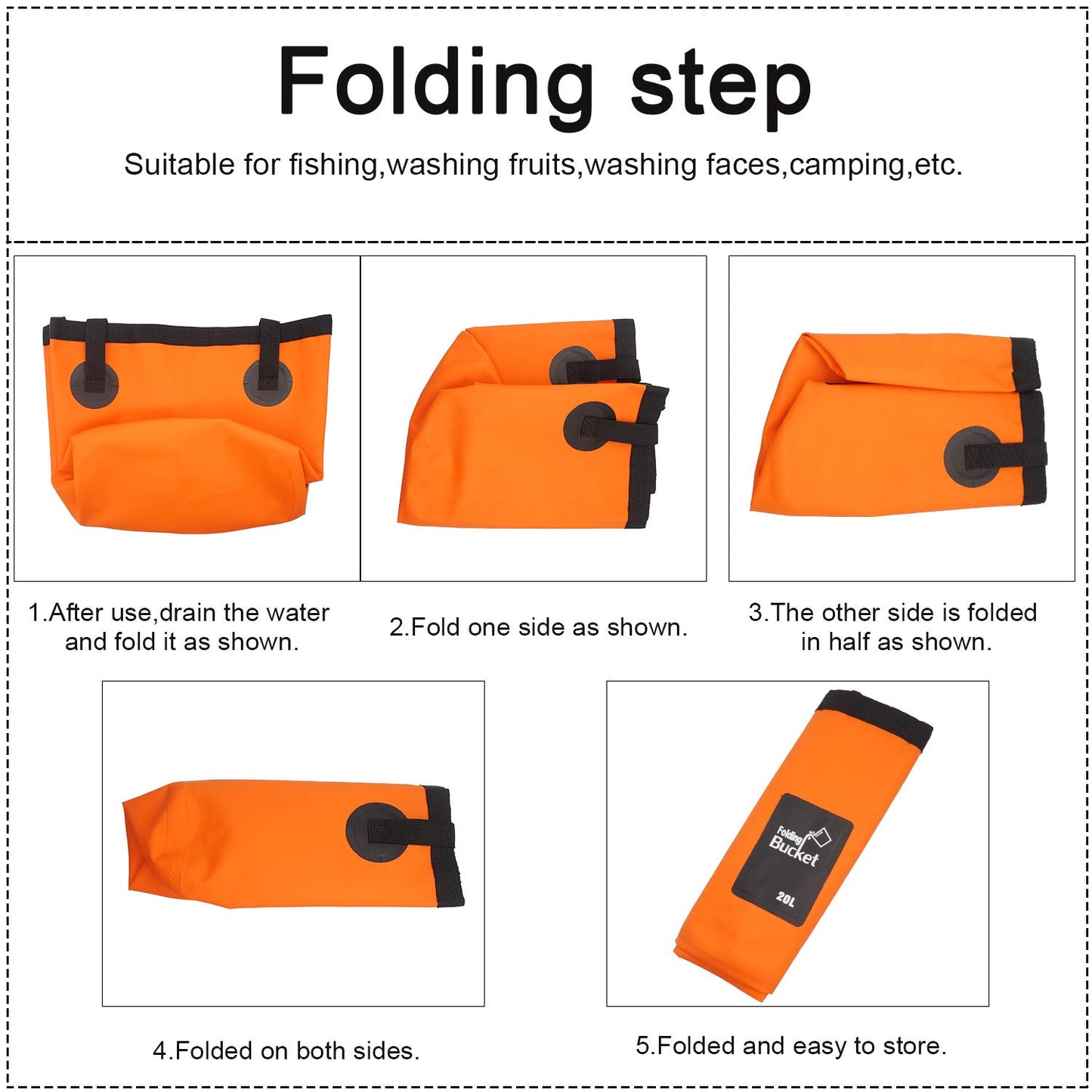 Esthesia 5 Gallon Collapsible Wash Basin - Multifunctional Portable Folding Bucket for Travelling, Camping, Hiking, Fishing, Gardening