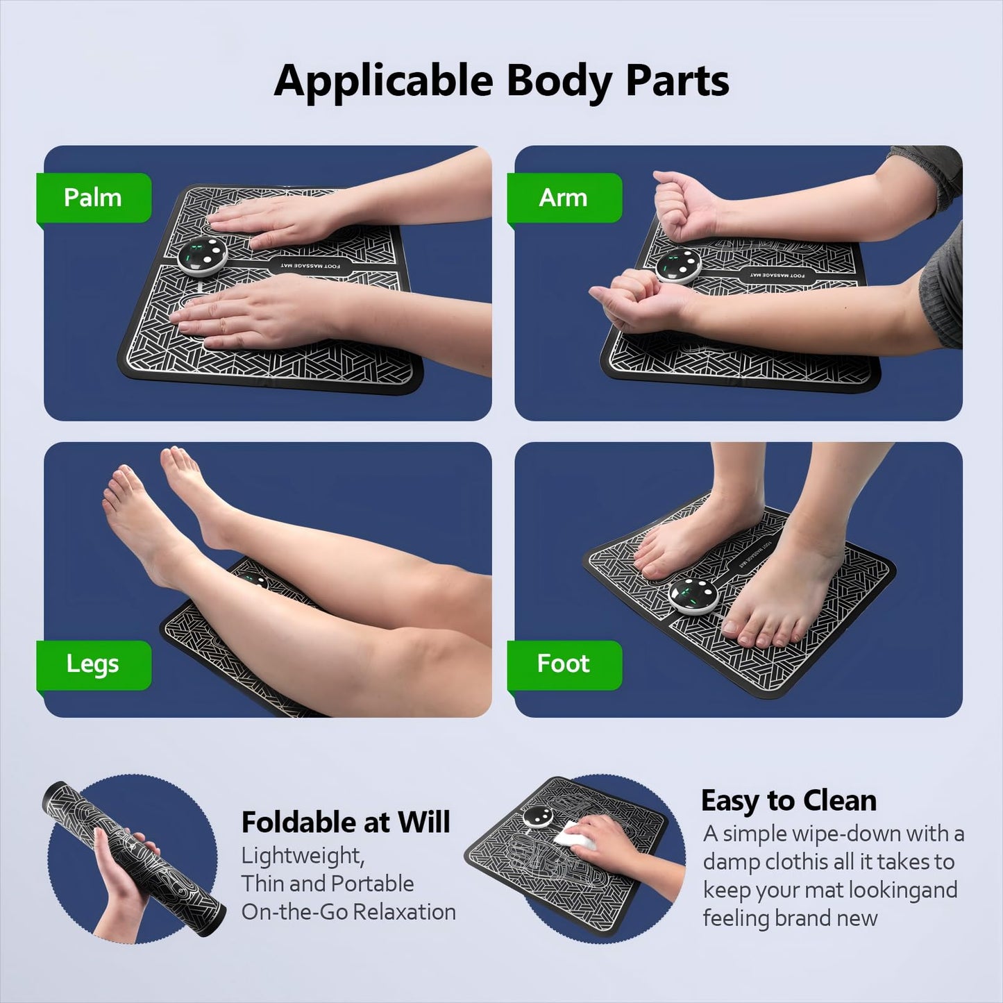 Phixnozar Transcutaneous Electronic Nerve Stimulator, EMS Foot Massager for Muscle Relaxation, LCD Display Screen,Back & Legs Massager