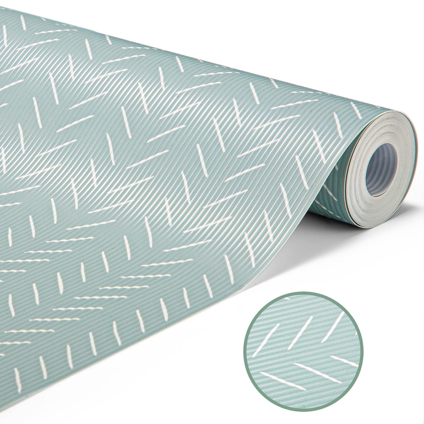 Glotoch Premium Non Slip Shelf Liner, Non Adhesive Drawer Liner, Waterproof Shelf Liners for Kitchen Cabinets, Drawer, Fridge, Wire Shelving, Pantry-17.5" X 360", Heavy Duty, Green Herringbone