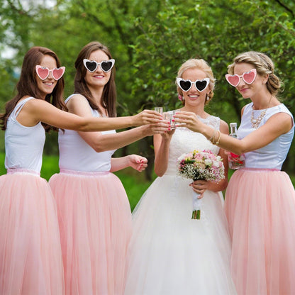 Etercycle Team Bride Sunglasses, Bridesmaid Proposal Gifts Heart Shaped Glasses, Pink Women's Sunglasses Bridal Engaged Gift For Bachelorette Party Favors