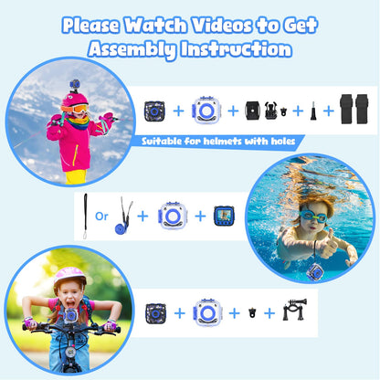 PROGRACE Kids Waterproof Camera for Boy Toys - Gifts for Boy Waterproof Digital Camera Underwater Video Camera for Kids Age 3-14 Year Old Birthday Presents with 32GB Card